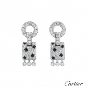 Cartier Panthere Diamond & Onyx Earrings N8026700